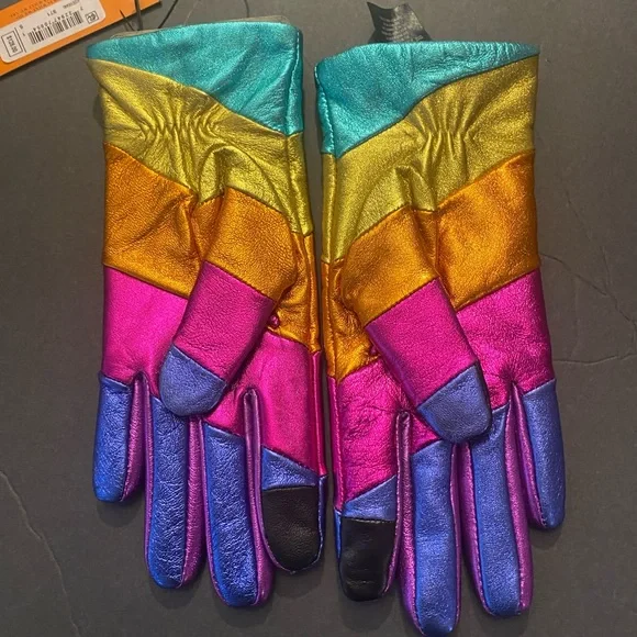 KURT GEIGER LONDON Rainbow Leather Gloves - Picture 8 of 10